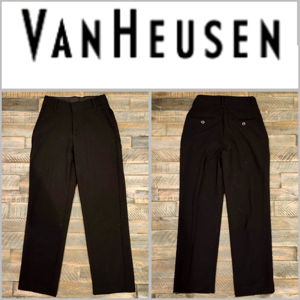 Van Heusen Black Dress Pants Straight Leg Boys Size 8